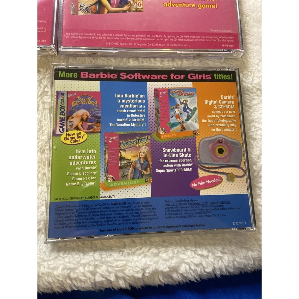 Barbie Games PC CD ROM Lot Of 3 Magic Hairstyler Girl Groove Ocean Discovery 90